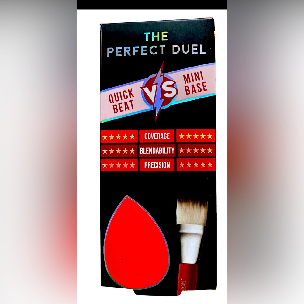 The perfect duel quick beat mini base makeup kit, include brush and face sponge